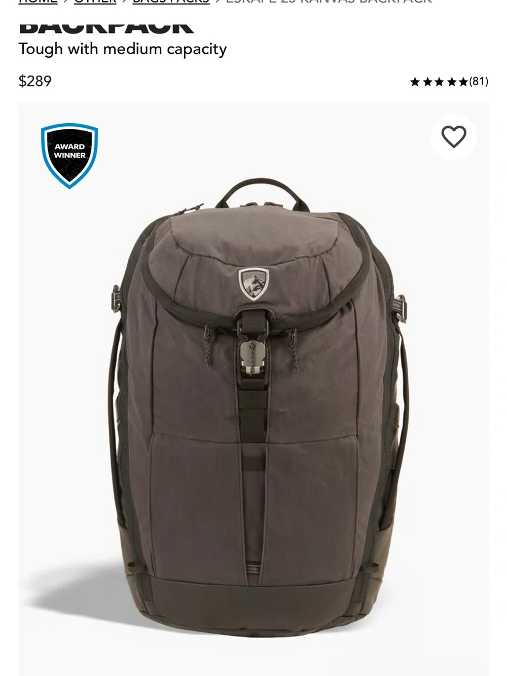 Kuhl Eskape 25L Kanvas Backpack